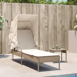 VidaXL 368192 sedia da esterno Salone Seduta imbottita Rattan sintetico, Acciaio Crema, Bianco - Vista aggiuntiva 3