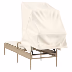 VidaXL 368192 sedia da esterno Salone Seduta imbottita Rattan sintetico, Acciaio Crema, Bianco - Vista aggiuntiva 6