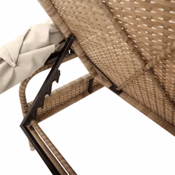 VidaXL 368192 sedia da esterno Salone Seduta imbottita Rattan sintetico, Acciaio Crema, Bianco - Vista aggiuntiva 8