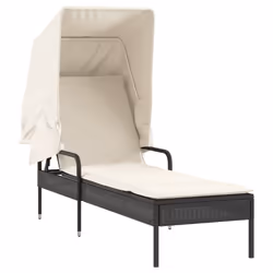 VidaXL 368197 sedia da esterno Salone Seduta imbottita Rattan sintetico, Acciaio Crema, Bianco - Vista aggiuntiva 4