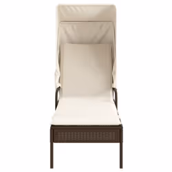 VidaXL 368198 sedia da esterno Salone Seduta imbottita Rattan sintetico, Acciaio Crema, Bianco - Vista aggiuntiva 6