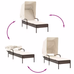 VidaXL 368198 sedia da esterno Salone Seduta imbottita Rattan sintetico, Acciaio Crema, Bianco - Vista aggiuntiva 8