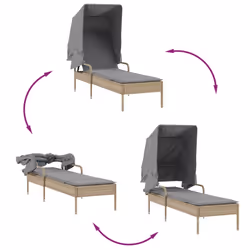 VidaXL 368200 sedia da esterno Salone Seduta imbottita Rattan sintetico, Acciaio Grigio - Vista aggiuntiva 7