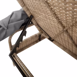 VidaXL 368200 sedia da esterno Salone Seduta imbottita Rattan sintetico, Acciaio Grigio - Vista aggiuntiva 8