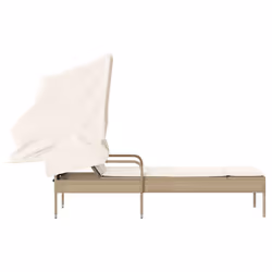 VidaXL 368201 sedia da esterno Salone Seduta imbottita Rattan sintetico, Acciaio Crema, Bianco - Vista aggiuntiva 5