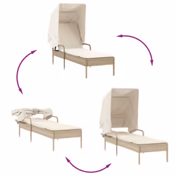 VidaXL 368201 sedia da esterno Salone Seduta imbottita Rattan sintetico, Acciaio Crema, Bianco - Vista aggiuntiva 7