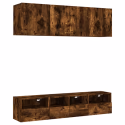 Mobili TV a Muro 5pz Rovere Fumo in Legno Multistratocod mxl 110217 - Vista aggiuntiva 2