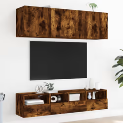 Mobili TV a Muro 5pz Rovere Fumo in Legno Multistratocod mxl 110217 - Vista aggiuntiva 3