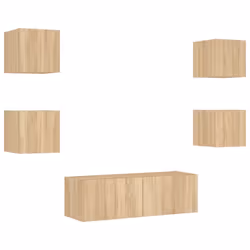 Mobili TV a Muro 5pz con Luci LED Rovere Sonomacod mxl 134337 - Vista aggiuntiva 3