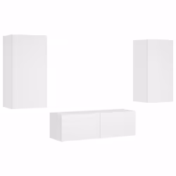 Mobili TV a Muro 3pz con Luci LED Bianchicod mxl 134338 - Vista aggiuntiva 3