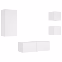 Mobili TV a Muro 4pz con Luci LED Bianchicod mxl 134342 - Vista aggiuntiva 3
