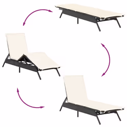 VidaXL 4002701 sedia da esterno Salone Seduta imbottita Rattan sintetico, Acciaio Crema, Bianco - Vista aggiuntiva 7