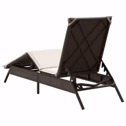 VidaXL 4002702 sedia da esterno Salone Seduta imbottita Rattan sintetico, Acciaio Crema, Bianco - Vista aggiuntiva 6