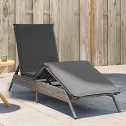 VidaXL 4002703 sedia da esterno Salone Seduta imbottita Rattan sintetico, Acciaio Grigio
