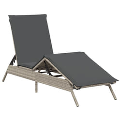 VidaXL 4002706 sedia da esterno Salone Seduta imbottita Rattan sintetico, Acciaio Grigio