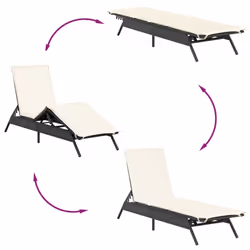 VidaXL 4002710 sedia da esterno Salone Seduta imbottita Rattan sintetico, Acciaio Crema, Bianco - Vista aggiuntiva 7