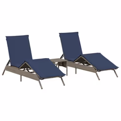 VidaXL 4002716, Salone, Seduta imbottita, Rattan sintetico, Acciaio, Blu, 110 kg, 350 mm