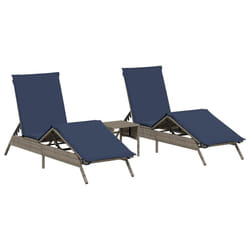 VidaXL 4002716 sedia da esterno Salone Seduta imbottita Rattan sintetico, Acciaio Blu