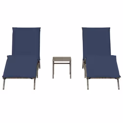 VidaXL 4002716 sedia da esterno Salone Seduta imbottita Rattan sintetico, Acciaio Blu