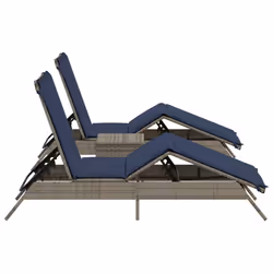 VidaXL 4002716 sedia da esterno Salone Seduta imbottita Rattan sintetico, Acciaio Blu - Vista aggiuntiva 4