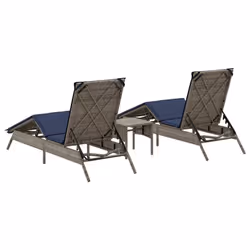 VidaXL 4002716 sedia da esterno Salone Seduta imbottita Rattan sintetico, Acciaio Blu - Vista aggiuntiva 5