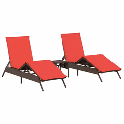 VidaXL 4002717, Terrazzo, Seduta imbottita, Rattan sintetico, Acciaio, Rosso, 110 kg, 350 mm