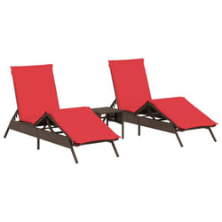 VidaXL 4002717 sedia da esterno Terrazzo Seduta imbottita Rattan sintetico, Acciaio Rosso