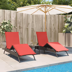 VidaXL 4002717 sedia da esterno Terrazzo Seduta imbottita Rattan sintetico, Acciaio Rosso