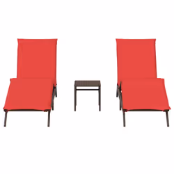 VidaXL 4002717 sedia da esterno Terrazzo Seduta imbottita Rattan sintetico, Acciaio Rosso