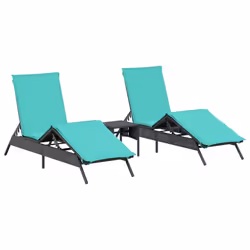 VidaXL 4002718, Salone, Seduta imbottita, Rattan sintetico, Acciaio, Blu, 110 kg, 350 mm