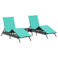 VidaXL 4002718 sedia da esterno Salone Seduta imbottita Rattan sintetico, Acciaio Blu
