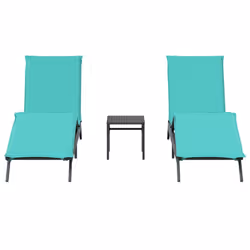 VidaXL 4002718 sedia da esterno Salone Seduta imbottita Rattan sintetico, Acciaio Blu