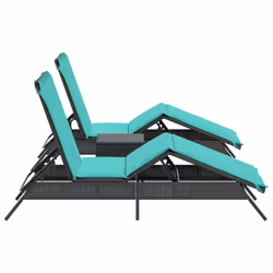 VidaXL 4002718 sedia da esterno Salone Seduta imbottita Rattan sintetico, Acciaio Blu - Vista aggiuntiva 4