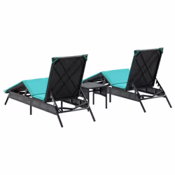 VidaXL 4002718 sedia da esterno Salone Seduta imbottita Rattan sintetico, Acciaio Blu - Vista aggiuntiva 5
