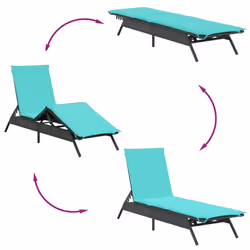 VidaXL 4002718 sedia da esterno Salone Seduta imbottita Rattan sintetico, Acciaio Blu - Vista aggiuntiva 6