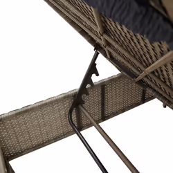 VidaXL 4002721 sedia da esterno Salone Seduta imbottita Rattan sintetico, Acciaio Crema, Bianco - Vista aggiuntiva 8