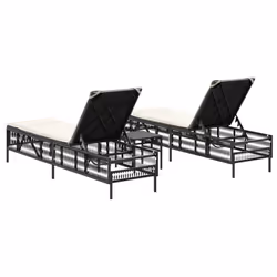VidaXL 4002746 sedia da esterno Salone Seduta imbottita Rattan sintetico, Acciaio Crema, Bianco - Vista aggiuntiva 5