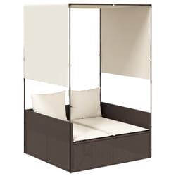 VidaXL 4002756 sedia da esterno Salone Seduta imbottita Rattan sintetico, Acciaio Crema, Bianco