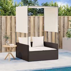 VidaXL 4002756 sedia da esterno Salone Seduta imbottita Rattan sintetico, Acciaio Crema, Bianco