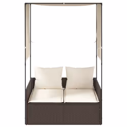 VidaXL 4002756 sedia da esterno Salone Seduta imbottita Rattan sintetico, Acciaio Crema, Bianco