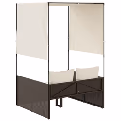 VidaXL 4002756 sedia da esterno Salone Seduta imbottita Rattan sintetico, Acciaio Crema, Bianco - Vista aggiuntiva 5