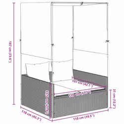 VidaXL 4002756 sedia da esterno Salone Seduta imbottita Rattan sintetico, Acciaio Crema, Bianco - Vista aggiuntiva 8