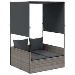 VidaXL 4002757 sedia da esterno Salone Seduta imbottita Rattan sintetico, Acciaio Grigio