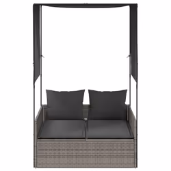 VidaXL 4002757 sedia da esterno Salone Seduta imbottita Rattan sintetico, Acciaio Grigio