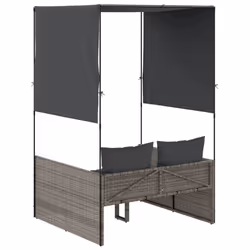 VidaXL 4002757 sedia da esterno Salone Seduta imbottita Rattan sintetico, Acciaio Grigio - Vista aggiuntiva 5
