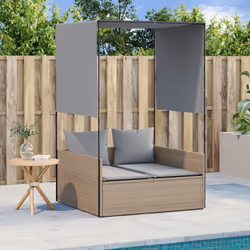 VidaXL 4002758 sedia da esterno Salone Seduta imbottita Rattan sintetico, Acciaio Grigio