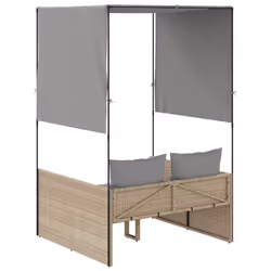 VidaXL 4002758 sedia da esterno Salone Seduta imbottita Rattan sintetico, Acciaio Grigio - Vista aggiuntiva 5