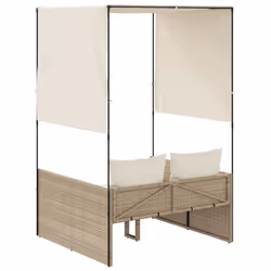 VidaXL 4002759 sedia da esterno Salone Seduta imbottita Rattan sintetico, Acciaio Crema, Bianco - Vista aggiuntiva 5