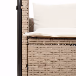 VidaXL 4002759 sedia da esterno Salone Seduta imbottita Rattan sintetico, Acciaio Crema, Bianco - Vista aggiuntiva 7