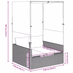 VidaXL 4002759 sedia da esterno Salone Seduta imbottita Rattan sintetico, Acciaio Crema, Bianco - Vista aggiuntiva 8